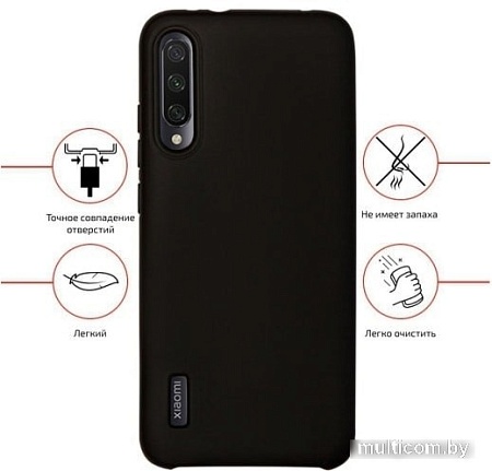 Чехол VOLARE ROSSO Suede для Xiaomi Mi A3 (черный)