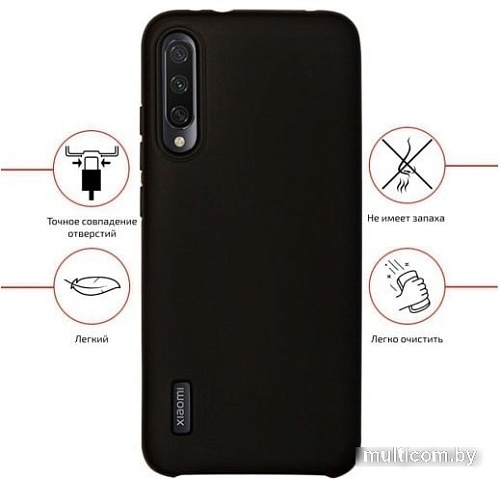 Чехол VOLARE ROSSO Suede для Xiaomi Mi A3 (черный)