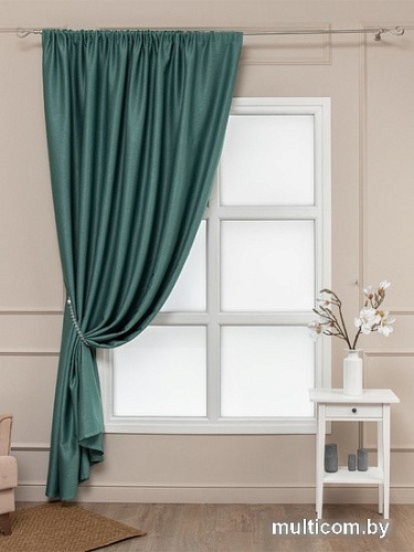 Штора Ника Зварико блэкаут 888250-16 2x2.5 м (зеленый/изумрудный)