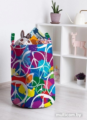 Корзина JoyArty Радужный пацифист toba_15608