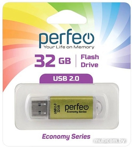 USB Flash Perfeo E01 32GB (золотистый)