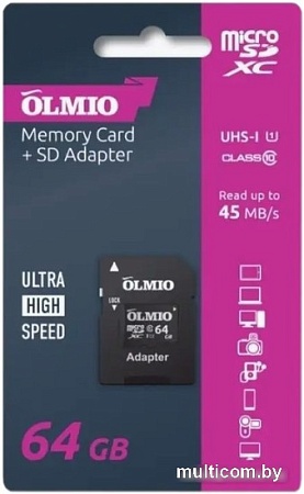 Olmio microSDXC 64GB UHS-I U3
