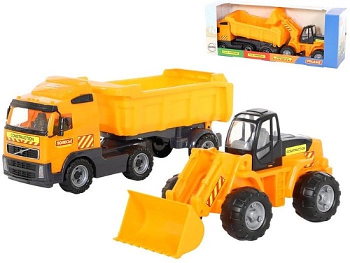 Полесье Volvo автомобиль-самосвал с полуприцепом+трактор-погрузчик 0384