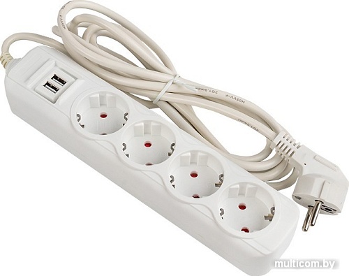 Удлинитель EKF PROxima Эксперт UBA16-2USB-4-02i (2 м, белый)