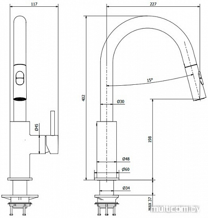 Смеситель IB Rubinetti Loft LO381CC