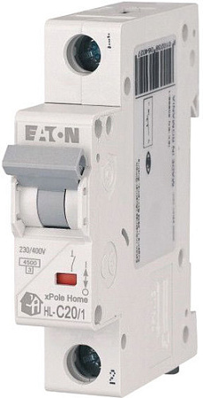 Выключатель автоматический Eaton HL-C201 1P 20A C 4.5кA 1M 194732