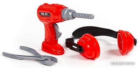 Набор инструментов игрушечных Полесье №21 91093 (шуруповерт, наушники, плоскогубцы)
