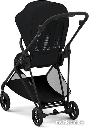 Коляска прогулочная «книга» Cybex New Melio Carbon с дождевиком (moon black)