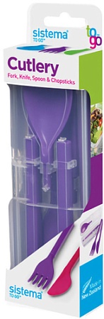 Набор столовых приборов Sistema To-Go 1917 (фиолетовый)