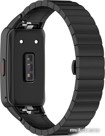 Браслет Rumi Snake металлический блочный для Huawei Band 6 / Honor Band 6 (черный)