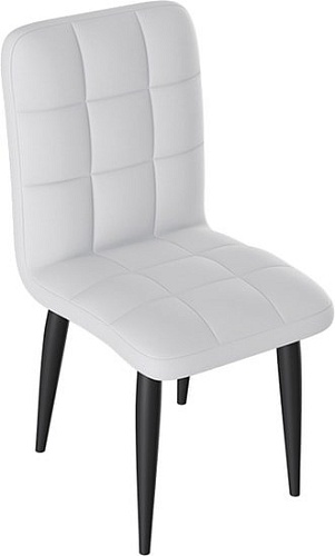 Стул Трия Франк ДП 2-17 конус (черный матовый/кожзам белый)