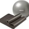 Набор для йоги Sundays Fitness Фитбол 75см IR97403 + Коврик IR97506 (серый, черный)
