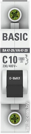 Выключатель автоматический EKF ВА 47-29 1P 10А (С) 4.5кА mcb4729-1-10C