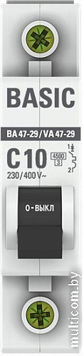 Выключатель автоматический EKF ВА 47-29 1P 10А (С) 4.5кА mcb4729-1-10C