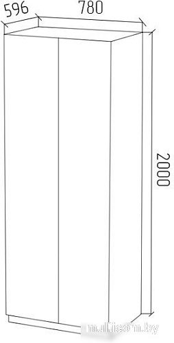 Шкаф распашной МДК ШК1 для одежды 2-х дверный 780x596x2000 (дуб сонома)