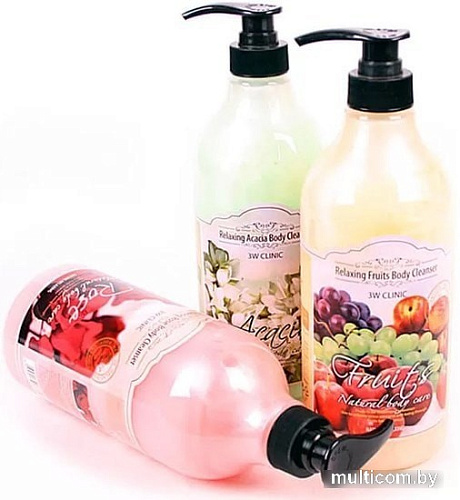 Косметика по уходу за телом 3W Clinic Гель для душа Relaxing Body Cleanser с экстрактом розы 1 л