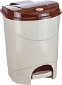Мусорное ведро Idea с педалью 7 л (бежевый мрамор/коричневый)