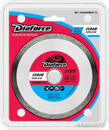 Отрезной диск алмазный Diaforce Ceram Ultra Slim 514125U