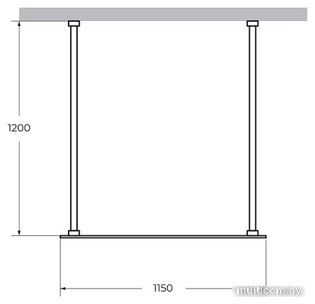 Душевая стенка Cezares LIBERTA-L-2-115-120-C-NERO