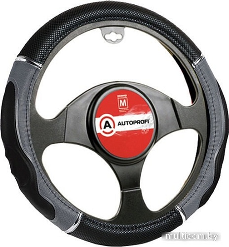 Оплетка на руль Autoprofi GL-1020 BK/GY (M) (черный/серый)