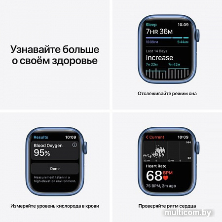 Умные часы Apple Watch Series 7 41 мм (синий/синий омут спортивный)