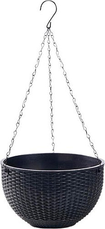 Кашпо Botanica Rattan (26x16см, черный)