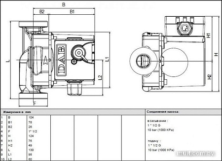 Циркуляционный насос DAB VA 65/180(1")