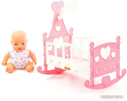 Кукла Полесье Пупс Славный + кроватка-качалка 76670
