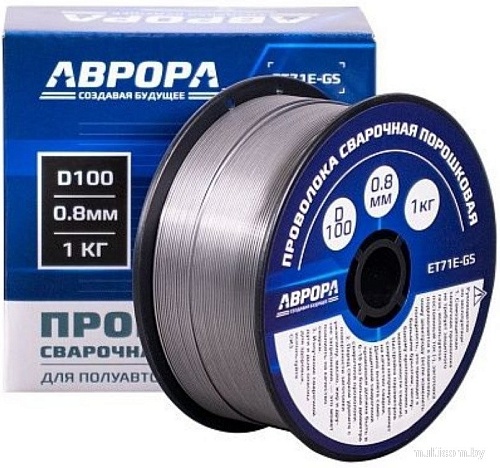 Сварочная проволока Aurora E71T-GS d.0.8 мм 1.0кг D100 NO GAS