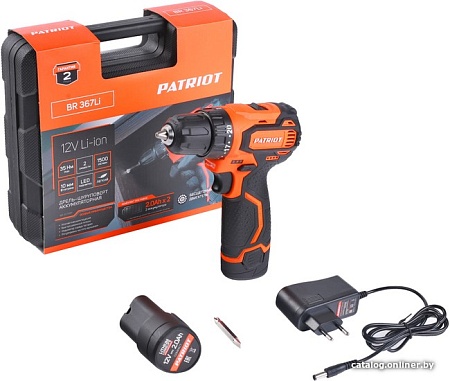 Дрель-шуруповерт Patriot BR 367Li 180201367 (с 2-мя АКБ, кейс)
