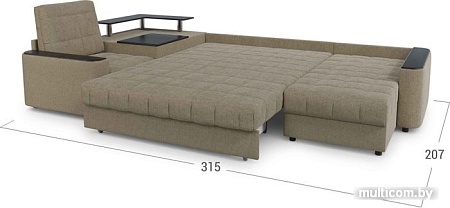 Угловой диван Moon Trade Даллас 018 003608 (левый, коричневый)