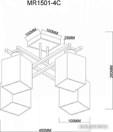 Люстра средней высоты Myfar Eileen MR1501-4C