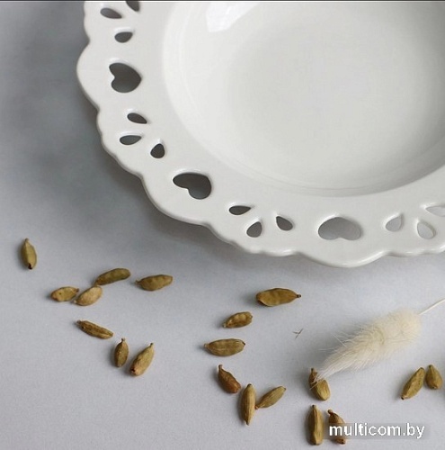 Тарелка глубокая AksHome Delicate Love 20.3x3.8 см (белый)