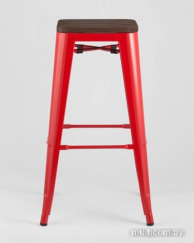 Табурет Stool Group TOLIX WOOD барный (красный) глянцевый