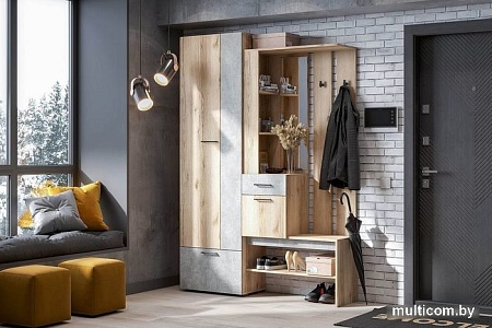 Стенка SV-Мебель Фаворит 1 (дуб делано/цемент светлый)