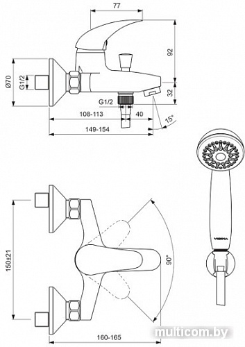 Смеситель Vidima Орион B4227AA/BA004AA