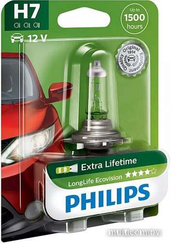 Галогенная лампа Philips H7 LongLife EcoVision 1шт