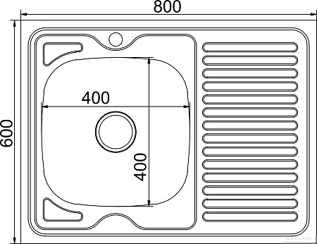 Кухонная мойка Mixline L 555234 (с сифоном)