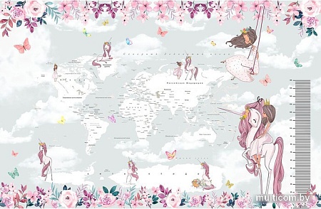 Виниловые обои Citydecor Princess 16 400x260, карта мира с ростомером