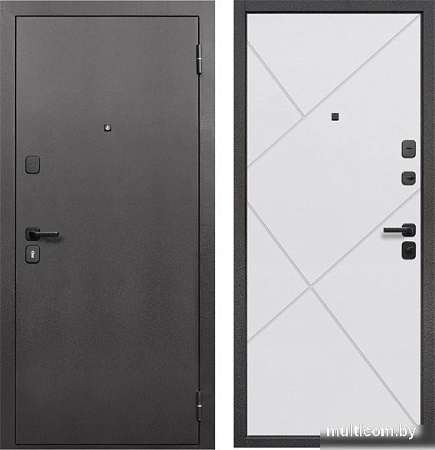 Металлическая дверь Guard 7см серебро/белый матовый (96x205, правая)