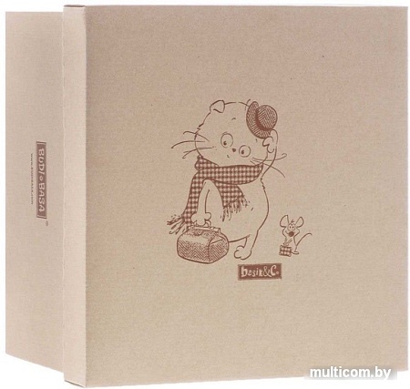 Мягкая игрушка Basik&Ko Басик Кот-кулинар со сковородкой (25 см) [Ks25-021]