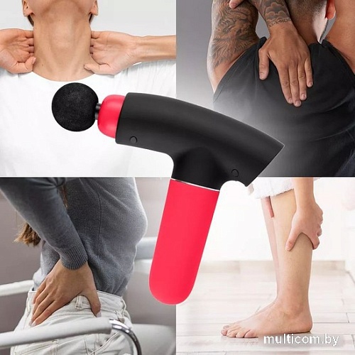 Перкуссионный массажер Kitfort KT-2967-1 (черный/малиновый)