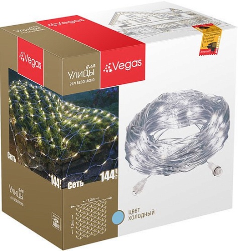 Световая сетка Vegas 55031 144 LED (холодный белый)