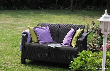 Садовый диван Keter Corfu II Love Seat 258946 (коричневый)