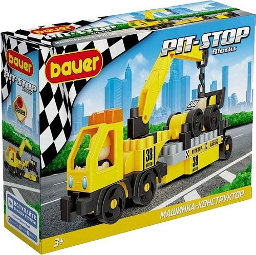 Конструктор Bauer Pit Stop 816 С эвакуатором и гоночной машиной
