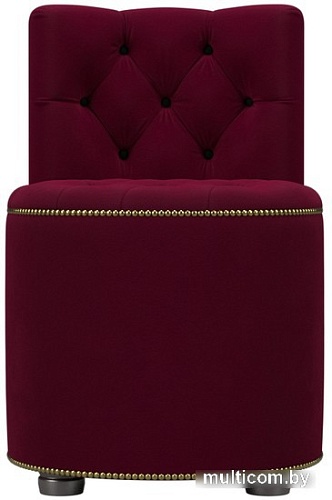 Пуфик Лига диванов Саваж (микровельвет, бордовый/черный)