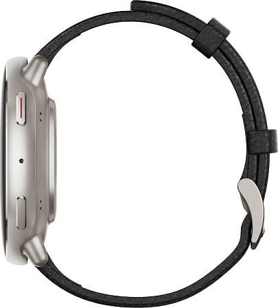 Умные часы Amazfit Active 2 Premium (серебристый, с черным кожаным ремешком)