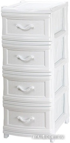 Комод Эльфпласт Классика Плетенка 4 (белый)