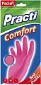 Латексные перчатки Paclan Practi Comfort M (розовый)
