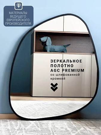 Зеркало с подсветкой eMZe 64x80 LED.UV.NF.64.80.CHE.SW.4K (черный с УФ-окантовкой и подсветкой)